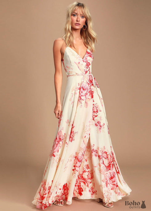 Boho Floral Wrap Summer Dress Nyra